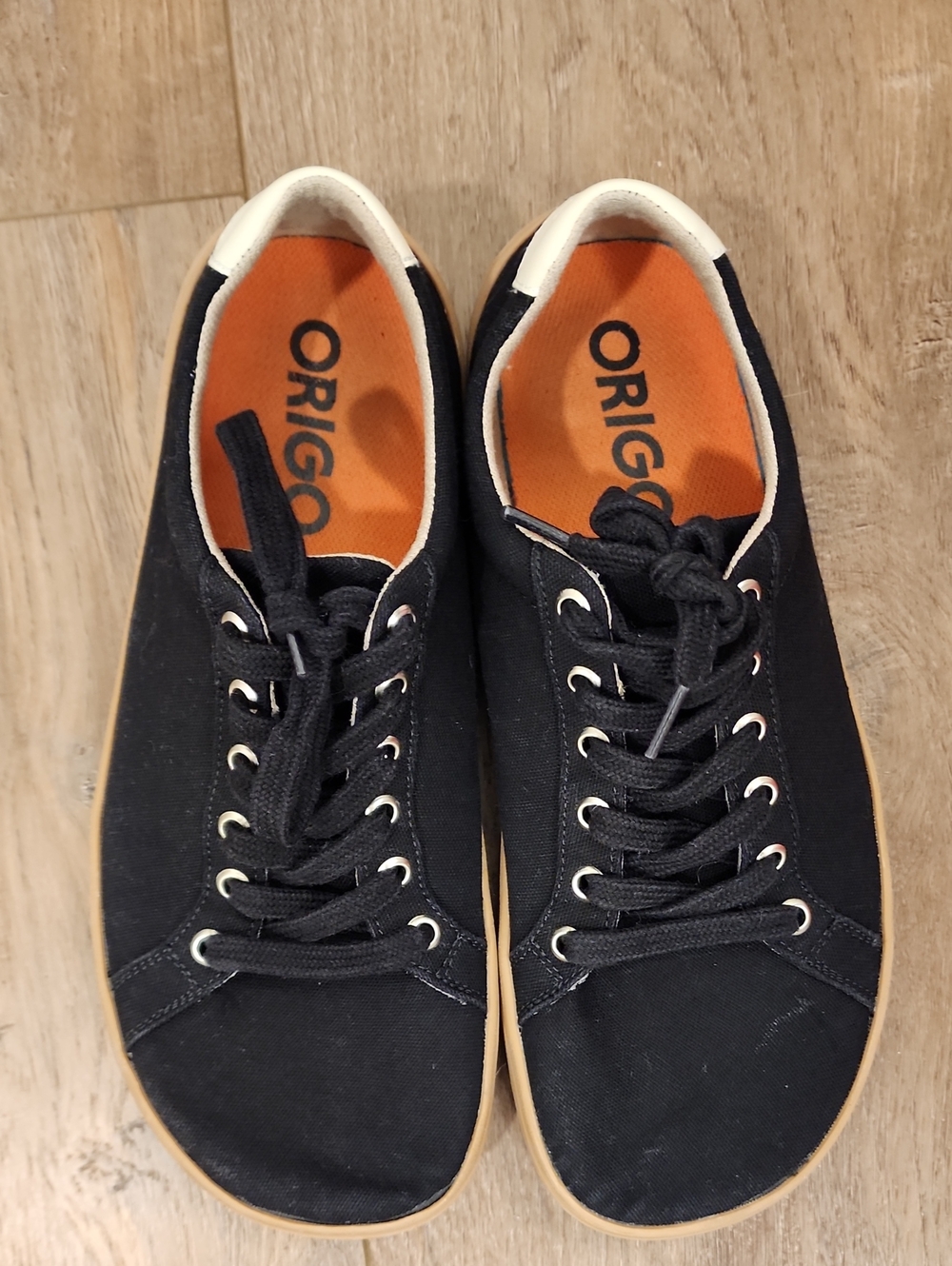 ORIGO The Men's Everyday Sneaker Cotton Canvas Black Wide Toe Box size 9
